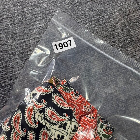 Zara Dress Womens XS Paisley Mini V-neck Long Balloon sleeves elastic cuffs - Picture 16 of 16